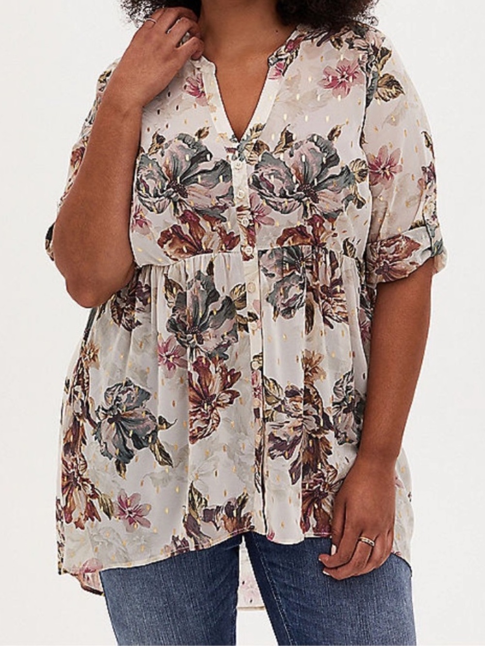 Torrid Floral High Low Blouse